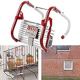 KHLMSRXJ Feuerleitern Strickleiter 2-6-stöckige Evakuierungssicherheitsleiter mit rutschfesten Sprossen, Not-Feuerleiter, für den Innen- und Außenbereich, Tragfähigkeit bis zu 1000 lb, 4 m/