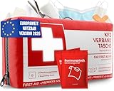 KFZ Verbandstasche nach aktueller Norm 2026 inkl. Beatmungstüchern - KFZ Verbandskasten europaweit nutzbar - Erste Hilfe Set Verbandkasten DIN 13164:2022 (StVO konform)