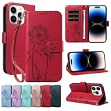 Beajew Handyhülle für Huawei P10 Lite Hülle [Mit 2 Stück Panzer Schutz Glas] Standfunktion Kartenfach Wallet Premium Leder Schutzhülle Flip Case Cover Stoßfeste Klapphülle- Rot