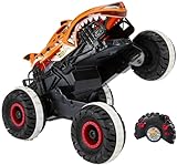 Hot Wheels Ferngesteuertes Auto Tiger Shark, Monstertruck, mit 'Terrain Stomp' Technologie für tierähnliche Bewegungen, Wheelie Modus für Drehen auf 2 Rädern, Spielzeug ab 4 Jahre, HGV87