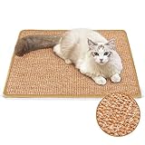 FUKUMARU Kratzmatte Katze, natürliche Katzenkratzbretter Sisal Kratzteppich,widerstandsfähig Katzenmöbel Fußmatte Sisalmatte Kratzpads für Katzen, 60x40 cm, Braun