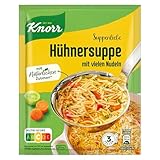 Knorr Suppenliebe Hühnersuppe für eine leckere Nudelsuppe mit vielen Nudeln ohne geschmacksverstärkende Zusatzstoffe und Farbstoffe 15 x 3 Teller