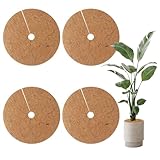 Kokosmatten 4 Stück Kokos Mulchscheibe Kübelabdeckung Kokos Pflanzenschutz Kokosscheibe Winterschutz Kokos,für Pflanzen,Nachhaltig Pflanzenschutz Frostschutz Kälteschutz Schutz vor Nässe (30cm)