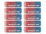 FABER-CASTELL 205001 - Radierer Latex-free, Tinte/Blei 187040, 10 Stück Mehrfarbig