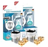 puregreen 2x Dusch-Wassersparer | Leichte Installation, passend auf nahezu alle Duscharmaturen & Duschköpfe | Bis zu 50% Wasser sparen ohne Komfortverlust [chromfarben]