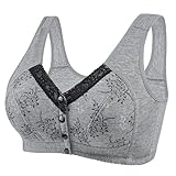 Generisch BH Damen Vorderverschluss Ohne Bügel Bustier Push-Up Soft Bra Verschluss Vorne Große Größen BHS Gepolstert Bralette Nahtlose Weicher Bralette (Grey, XXXXXL)