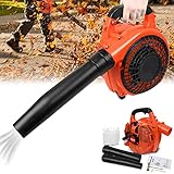 Handheld Benzin Laubbläser Laubsauger Laubgebläse Blasgerät Bläser 26ccm Garten Gebläse 2-Takt Luftgekühlter Motor Tragbar für Blasen von Laub, Hackschnitzeln, Gartenabfällen, Grasschnitt