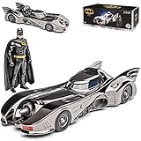 alles-meine.de GmbH Batmobile und Batman The Next Level 1989 Chrom mit Figur 1/24 Jada Modell Auto mit individiuellem Wunschkennzeichen