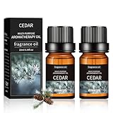 Zedernholzöl, Zedernholz Ätherisches Öl, Ätherische Öle Bio, Ätherisches Öl für Diffuser, Aromatherapie, Luftbefeuchter, Massage, Hautpflege, Kerzenherstellung, 2x10ml