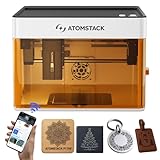 Atomstack P1 Mini Laser Graviermaschine, 5W Diode Laser Cutter Tragbare Desktop Lasergravur, CoreXY Dualmotor, Kostenlose Atomstack App mit Designbibliothek, 110x110mm Gravurbereich