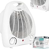 Teesa TSA8025 Heizlüfter 3 Funktionsmodi, 2 Heizstufen (1000W, 2000W), einstellbarer Thermostat, Überhitzungsschutz, weiß