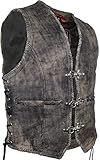 MDM Herren Retro Motorrad Lederweste/Kutte, Vintage Stil (Gr. 2XL)