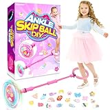 Getatoy Springring Fußkreisel Kinder Swing Wheel mit Lichtrad Blinkender Sprungball Spielzeug Faltbarer Flash Jumping Ball Draußen Geschenke für Kinder 5-12 Jahre Mädchen Junge Geburtstag