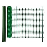 Signstek Begrenzungszaun, 100 cm hoch, 30m lang, 25×115cm hoch Pfähle, 100×Kabelbindern, mobiler Zaun Hundezaun Hühnerzaun Gartenzaun für Garten, Haus, Hof