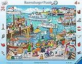 Ravensburger Kinderpuzzle - 06152 Ein Tag am Hafen - Rahmenpuzzle für Kinder ab 4 Jahren, mit 24 Teilen