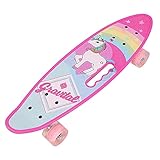Skateboard, Mini-Cruiser, Kugellager ABEC-7, 61 cm, Komplettes Skateboard, mit leisen LED-Rädern, blinkend, für Mädchen, Jungen und Anfänger (Rosa)