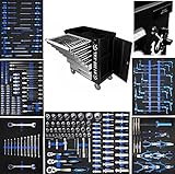 Bensontools Werkzeugwagen gefüllt mit Werkzeug Werkstattwagen Werkzeugschrank Werkzeugkiste, für Heimbüro