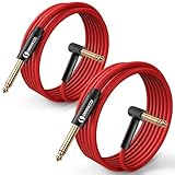 ANNNWZZD Gitarrenkabel, 6,35mm klinkenkabel Professionelles Instrumentenkabel Lärmschutz für Verstärker Gitarre, Bass, Tasteninstrument 1m 2 Pack