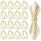 16 Stück Serviettenringe Gold, Servietten Ringe Doppelspiralkreis-Design, Metall Serviettenschnallen, Elegante Schlichtheit Napkin Rings für Partys, Hochzeiten, Feste