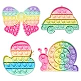 LAJUP 4 stk Popit Fidget Toy, Pop It Bubble Sensory Fidget Toy, Bubble Popet Antistress Spielzeug, Anti Stress Spielzeug für Kinder und Erwachsene Sensorik