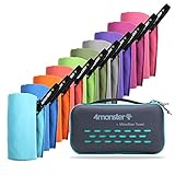 4Monster Mikrofaser Handtücher in 14 Farben, Schnelltrocknendes Sporthandtuch Saugfähig, Ultra Leichtes Reisehandtuch für Fitness Sauna Reisen Sport