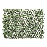 Künstliche Hecke Efeu Sichtschutz, Balkon Sichtschutz Kunstpflanzen Sichtschutzfächer für Balkon Garten, 100x200 cm, Ausziehbar Größe (Blätter B)