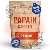 Papain Kapseln – 210 Carica Papaya Enzym Kapseln – hochdosiert – 1500mg pro Tagesdosierung – Papaya Enzyme ohne Zusätze – Papaya Verdauungsenzym – Papain