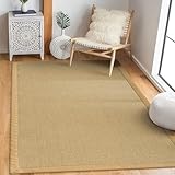 Floordirekt Sisal-Teppich Bombay 70x130 cm – Naturfaser Teppich mit Baumwollbordüre, Wohnteppich, Sisalteppich