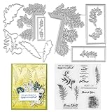 Harupink Briefmarken und Sterbchen Set wiederverwendbare klare Silikonmarken DIY Metall Schneidstirme Mehrzweck -Schneidstäbchen und Briefmarken Kunstzubehör für Kartenherstellung DIY Scrapbooking Art