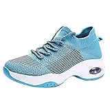 Damenschuhe Sale Sommer Sneaker Damen Leichte Schnürer Jogging Sportschuhe Atmungsaktiv rutschfest Fitness Turnschuhe Bequem Orthopädische blitzangebote des Tages Heute befristet Blau 37