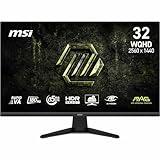 MSI MAG 325QF E18V Gaming Monitor 32 Zoll WQHD - Rapid VA 2560 x 1440, 180 Hz / 0,5 ms, HDR Ready, Eye Care, HDMI 2.0b, DisplayPort 1.4a, rahmenloses Design, neigbar, VESA-kompatibel, Schwarz