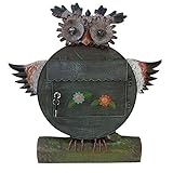 Briefkasten Eule Walburga Metall Postkasten Wandbriefkasten Motivbriefkasten mit Zeitungsrolle