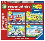 Ravensburger Puzzle, Rettungsfahrzeuge, 2D-Puzzle, Kinder, 4 in einer Box, My First Puzzle 2/3/4/5 Teile