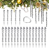 Acryl Christbaumschmuck,20pcs Weihnachtsbaumschmuck,Weihnachtsdeko Eiszapfen Weihnachtsbaum,Anhänger Deko,Eiszapfen Deko Weihnachten,Weihnachtsbaumschmuck Hängende Ornamente für Weihnachten Hochzeit