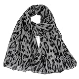 Damen Schal mit Leopard Muster, Halstuch Rundschal Loopschal für Frühling Herbst Ganzjährig, Hochwertiger Schal mit Leo Design für Damen Jungen Mädchen