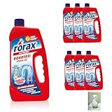 Rorax Power-Gel Rohrfrei, 1L, 6er Vorratspack (6 x 1L) - Kraftvolle Reinigung - Müheloses Auflösen von Haaren & Verstopfungen