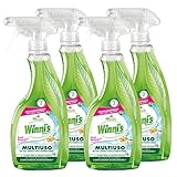 Winni's Naturel Mehrzweck-Reinigungsspray für alle Oberflächen ohne Ausspülen, hypoallergen mit pflanzlichen Rohstoffen, vollständig biologisch abbaubar, 4 Flaschen à 500 ml