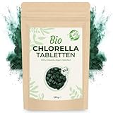 Curly Superfood - 500 Chlorella Bio Presslinge (je 500mg) aus 100% reinen Chlorella Algen aus kontrolliert biologischem Anbau - Garantiert frei von Zusatzstoffen, Vegan & Plastikfrei