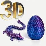 BLOOOK 3D Printed Dragon Egg,Dracheneier Drachenei Drachen Spielzeug,Osterdeko,Ostern Deko,Ostereier zum Befüllen,Easter Eggs Decoration for Filling,ostergeschenke Kinder (Lila)