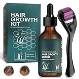 60ml Hair Growth Serum for Men and Women, mit 0,5mm Roller, Haar Wachstum Serum, Hair Care Product, Kopfhaut- und Haarstärkungsöl, Anti-Haarausfall, Promotes Thicker and Stronger Hair