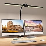 Schreibtischlampe LED Dimmbar Tischlampe 24W Augenschutz Tageslichtlampe Büro Schreibtisch Lampe Desk Monitor Lampe Schwanenhals Arbeitsplatzleuchte für Homeoffice Architektenlampe,6 Touch-Funktionen