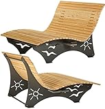XXL Waldsofa 150cm Breite Wellenliege große stabile Ausführung breite Sonnenliege Relaxliege Himmelsliege Gartenliege Saunaliege Holzliege für den Garten von traumliege.de (Liege, Standard)