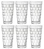Barski Highball – Glasbecher – Set mit 6 – Hiball-Gläser – stapelbar – Kristallglas – Trinkgläser – für Wasser, Saft, Wein, Bier und Cocktails – 370 ml, hergestellt in Europa