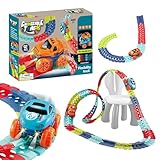 Rennstrecke für Rennstrecke | Flexibles und lustiges Rennauto mit LED-Licht, elektrisches Lernspielzeug zum Selberbauen für Studenten, Mädchen,