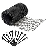 Dachrinnenschutz 15 cm x 6 Laubschutz Dachrinne Laubfang Regenrinneschutz Regenrinne Marderschutz Inkl. 10 Befestigungsclips Zuschneidbar Wetterfest