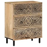 QJBSAVVA Allzweckschrank Küchenschrank Schmal Wohnzimmerschrank Highboard Wohnzimmer - Beistellschrank 60x33x75 cm Massivholz Mango für Küche Wohnzimmer Schlafzimmer Aufbewahrung Von Büchern