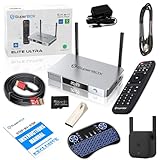 2024 Elite-Ultra Bundle 6KTV Box mit 8K HDMI-Kabel, 64 GB TF-Karte, 64 GB USB-Laufwerk, 300 Mbps WiFi-Extender, Tastatur mit Hintergrundbeleuchtung, Sprachfernbedienung, einfache Einrichtungsanleitung