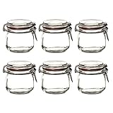 BigDean 6er Set Drahtbügelgläser 600ml - Einmachgläser mit Bügelverschluss - Made in Germany - Einweckgläser, Bügelverschlussgläser, transparent, rund