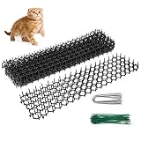 6 Stück Dornengitter Gegen Katzen 49×14×2.7cm Katzenabwehrmatte mit U-Förmige Nägel Kabelbinder Katzenabwehrgürtel zur Abschreckung von Katzen Füchsen Vögeln Hunden Eichhörnchen (6pcs)