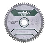 Metabo Sägeblatt 'multi cut - classic', 216x2,4/1,8x30, Z60 FZ/TZ, 5°neg. (628066000) Durchmesser x Schnittbreite x Bohrung: 216 x 2.4 x 30 mm, Material: HW/CT, Zähnezahl: 60